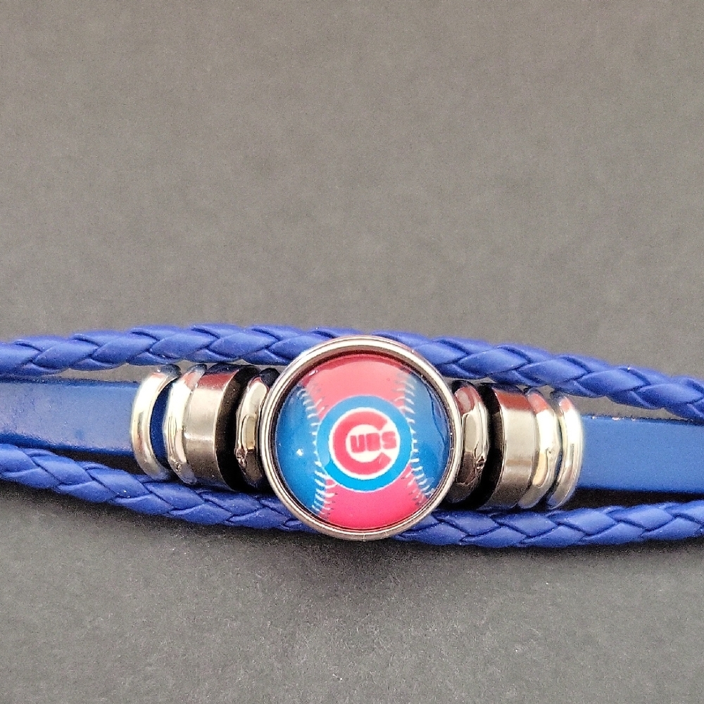 #F Blue Cubs Bracelet